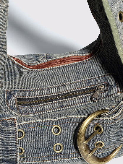 Bandoulière Vintage en Denim Effet Usé