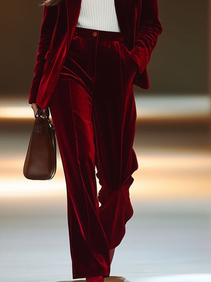 【Expédition rapide en 24 heures】Pantalons de costume en velours rétro avec poches décontractées et coupe ample