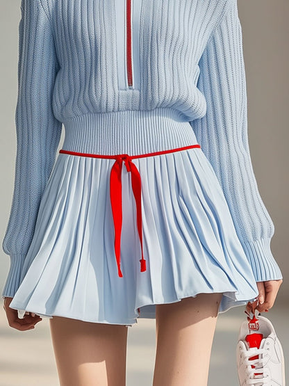 Ensemble de Sport Chic avec Col Montant et Fermeture Éclair - Expédition Rapide en 24 Heures!