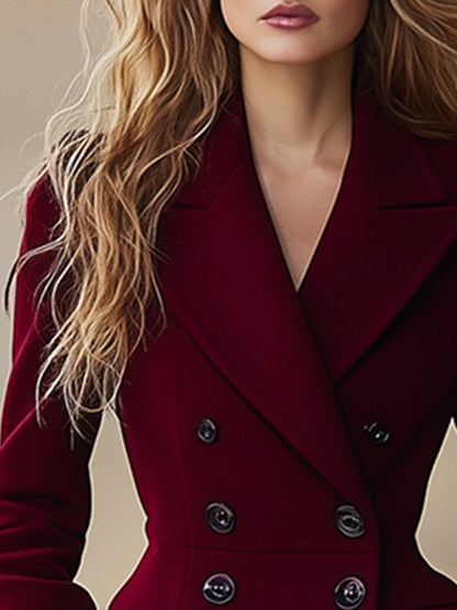 Livraison Rapide en 24h : Manteau Élégant en Laine de Luxe à Taille Haute