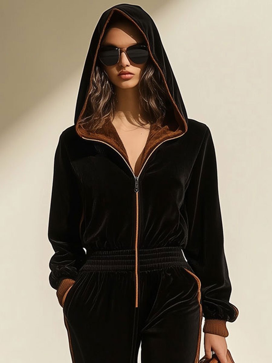 【Expédition en 24h】Combinaison zippée en velours rétro : confort décontracté et style ample
