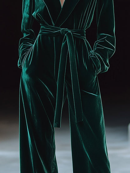 Salopette Rétro en Velours avec Col Rabattu - Expédition en 24 Heures