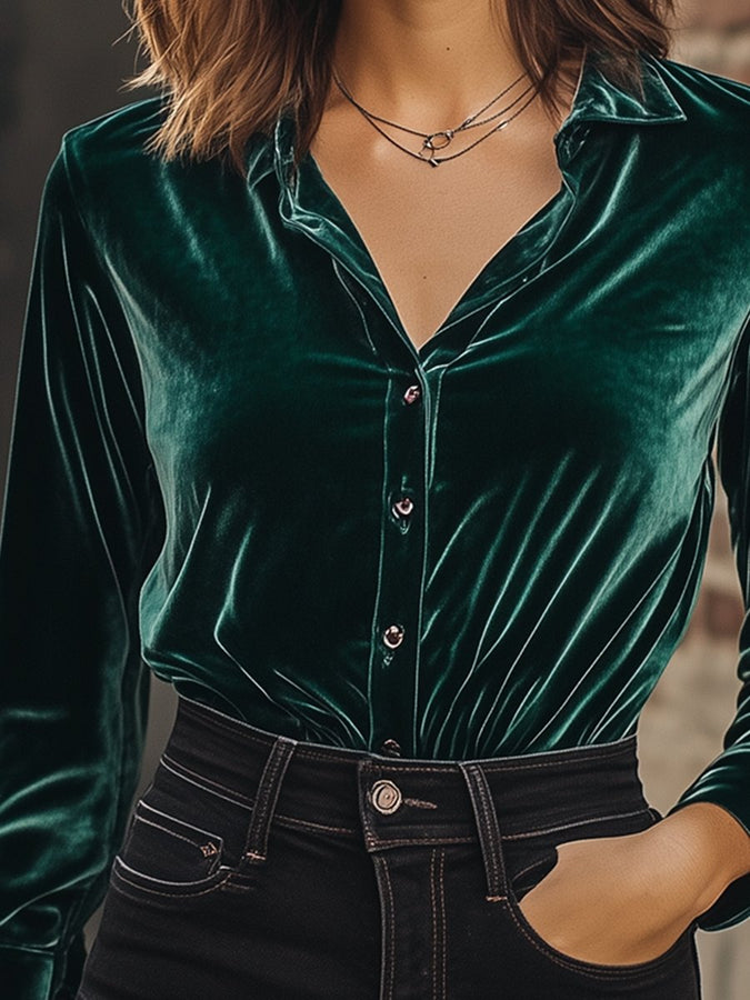 【Livraison en 24h】Chemise Décontractée en Velours Rétro – Élégance Polyvalente